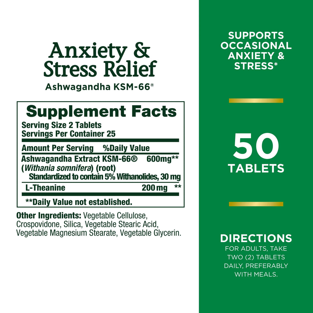 Nature's Bounty Ashwagandha KSM 66 Supplement, 50 Ct X166
