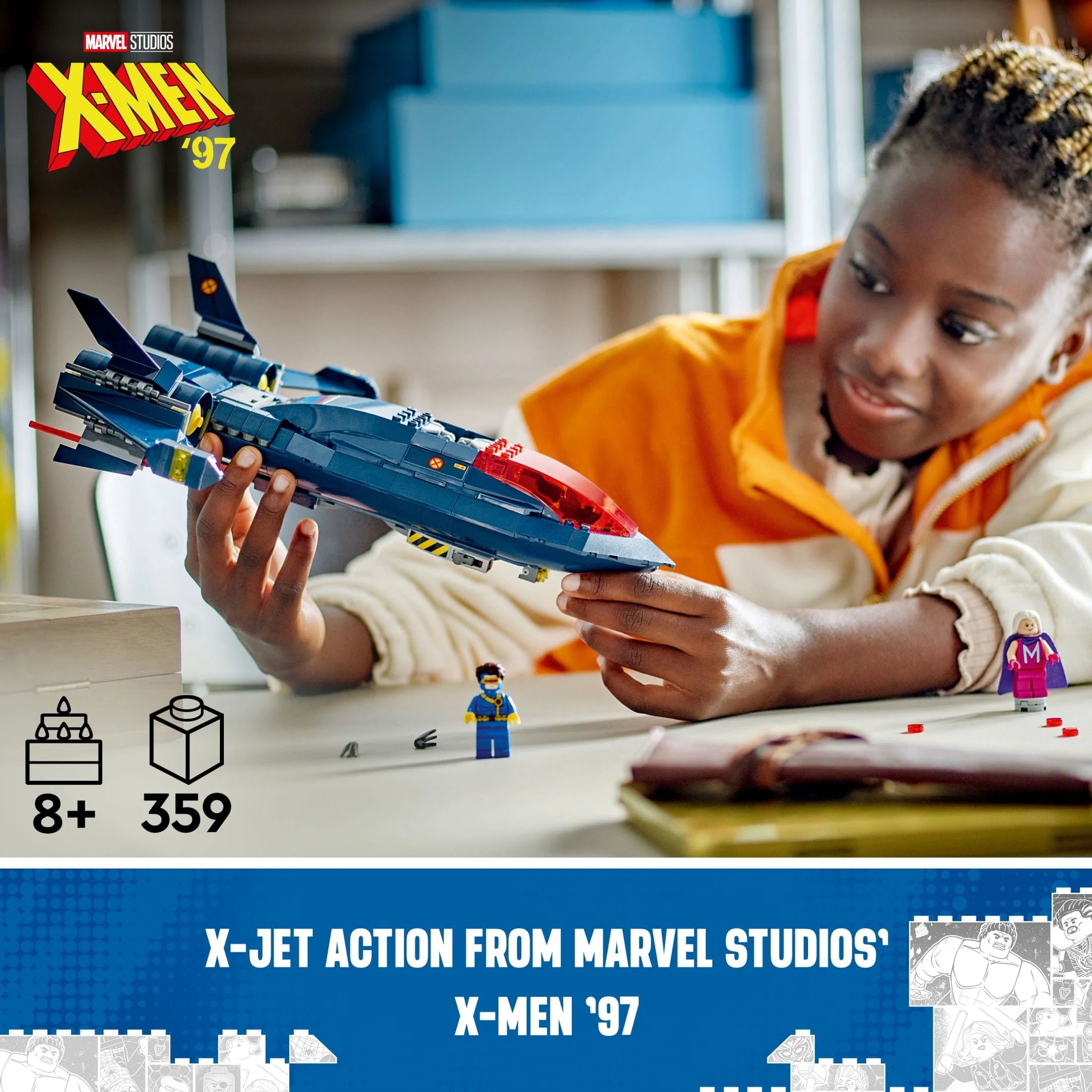 LEGO Marvel X-Men X-Jet Building Kit with 4 Minifigures, Ages 8+ C307222