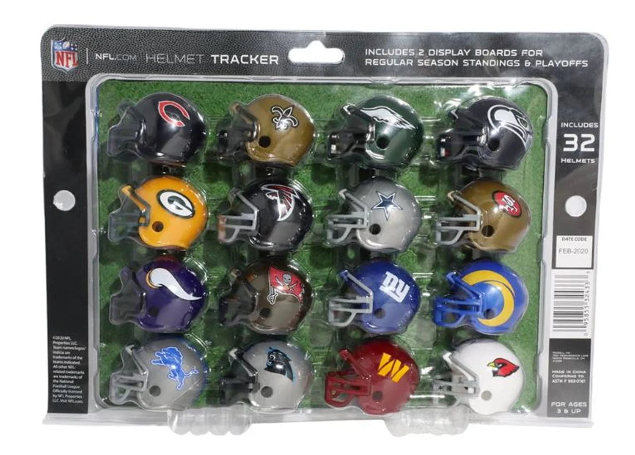 Riddell NFL Mini Helmet Tracker Set of 32 Teams with Display J682