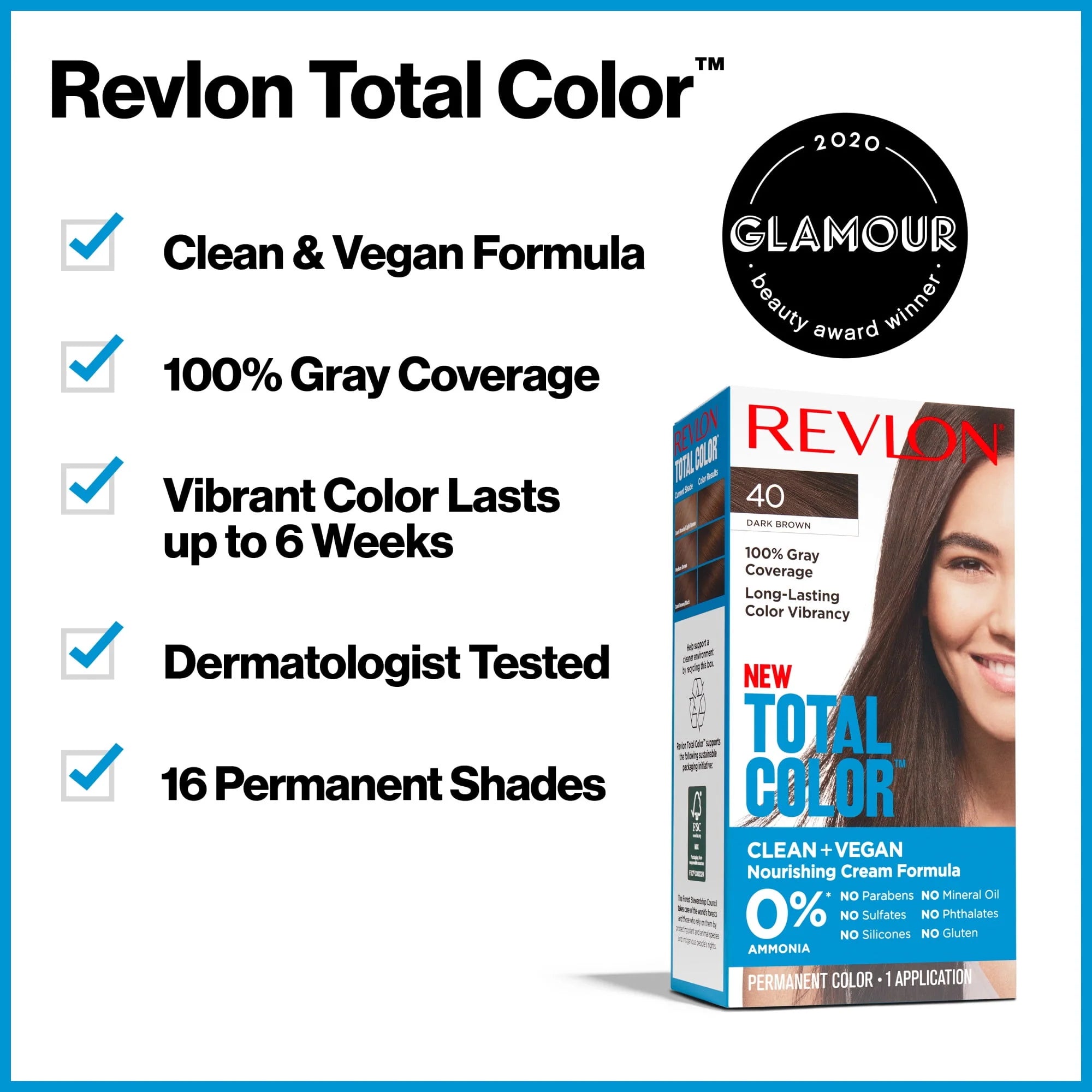 Revlon Total Color Permanent Hair Color, 535 Medium Golden Mahogany X49899