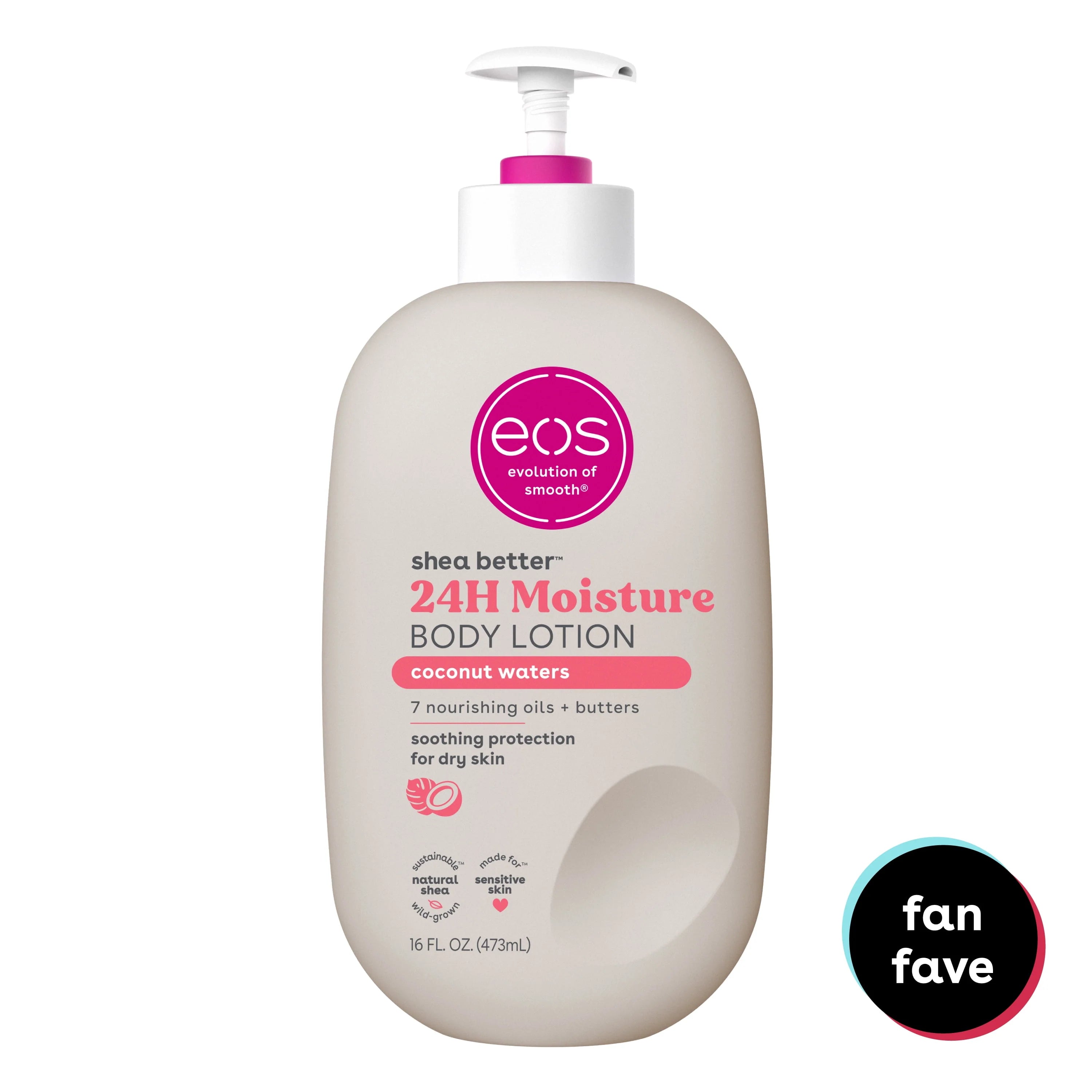 eos Shea Better Body Lotion- Coconut Waters, Soothes Dry Skin, 16 fl oz
