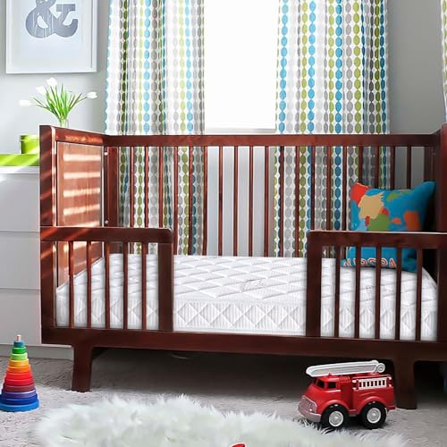 Premium Crib & Toddler Mattress, 100% Knitted Fabric, Hypoallergenic, 5" Thick, Fits Standard Cribs W252468