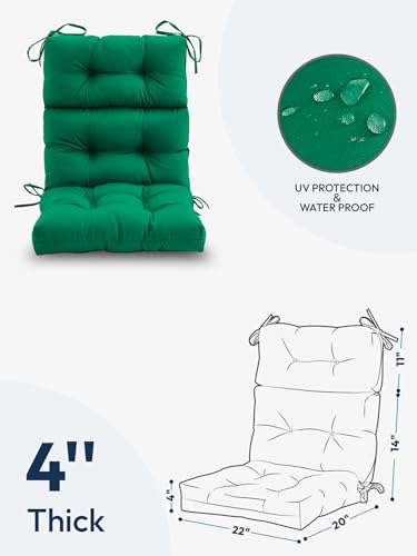 Outdoor High Back Chair Cushion Water Resistant Tufted with Ties Purple P961