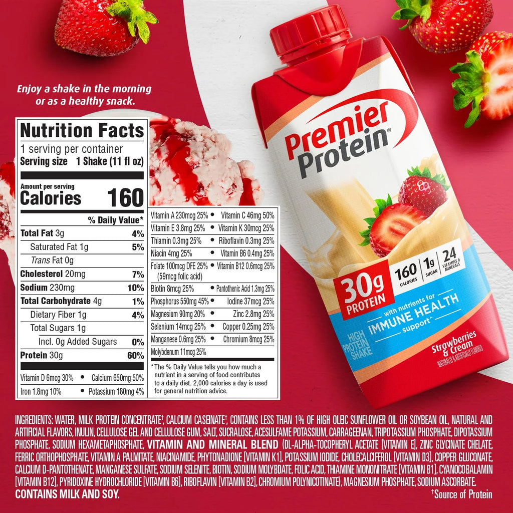 Premier Protein Vanilla Shake, 30g Protein, 11 fl oz, 12 Ct J475