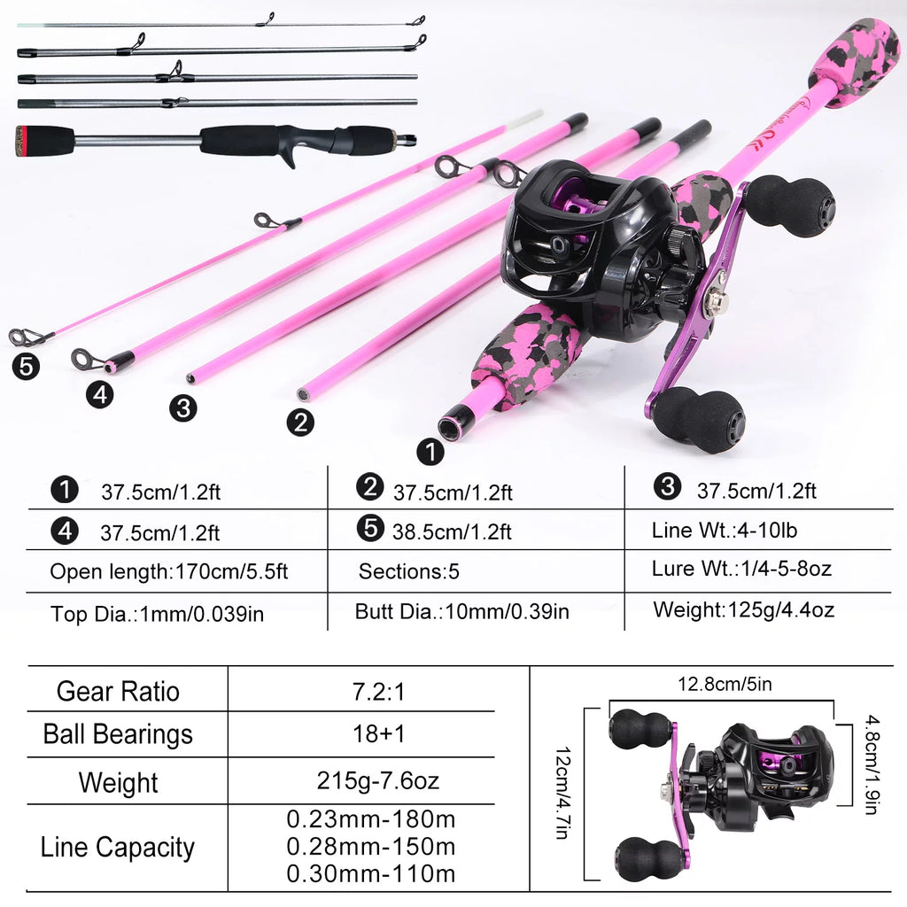 Sougayilang Casting Fishing Rod and Reel Combo W614415