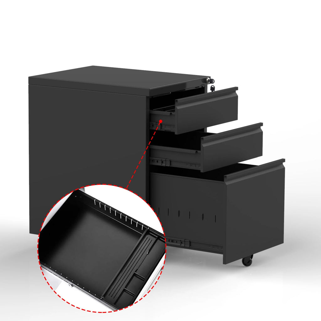 SUPEER 4 Drawer File Cabinet with Lock, Metal Vertical Storage, Black E499