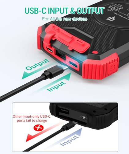 BLAVOR Solar Charger Power Bank 10,000mAh, Wireless, 20W USB-C S38060