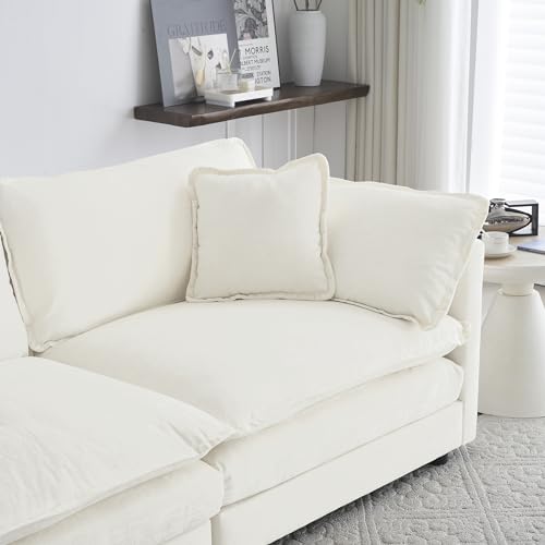 U-Shaped Modular Sectional Sofa with Footrests, White V756192