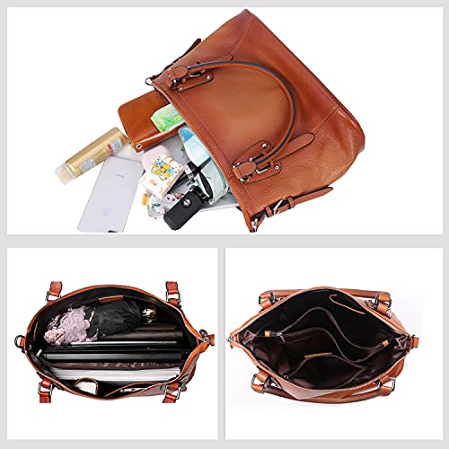 HESHE Genuine Leather Tote Shoulder Bag for Women P1142