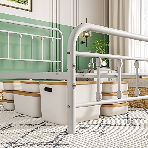 Vintage Full Size Metal Bed Frame with Headboard and Footboard, Black Z946901