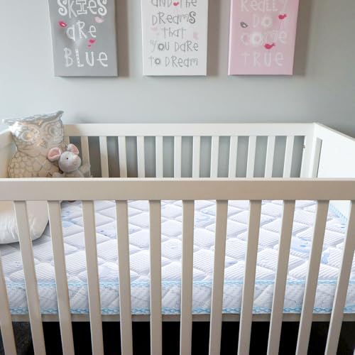 Premium Crib & Toddler Mattress, 100% Knitted Fabric, Hypoallergenic, 5" Thick, Fits Standard Cribs W252468