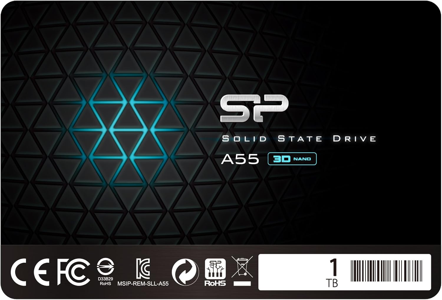 SP 1TB SSD 3D NAND A55 SLC Cache Performance Boost SATA III 2.5" 7mm (0.28") Internal Solid State Drive (SP001TBSS3A55S25) Pack of 2