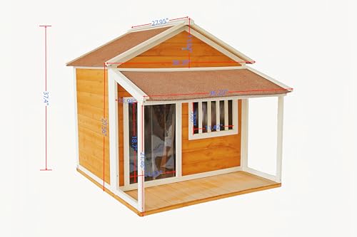 Wooden Dog House for Small to Medium Dogs, Weatherproof, Brown B951