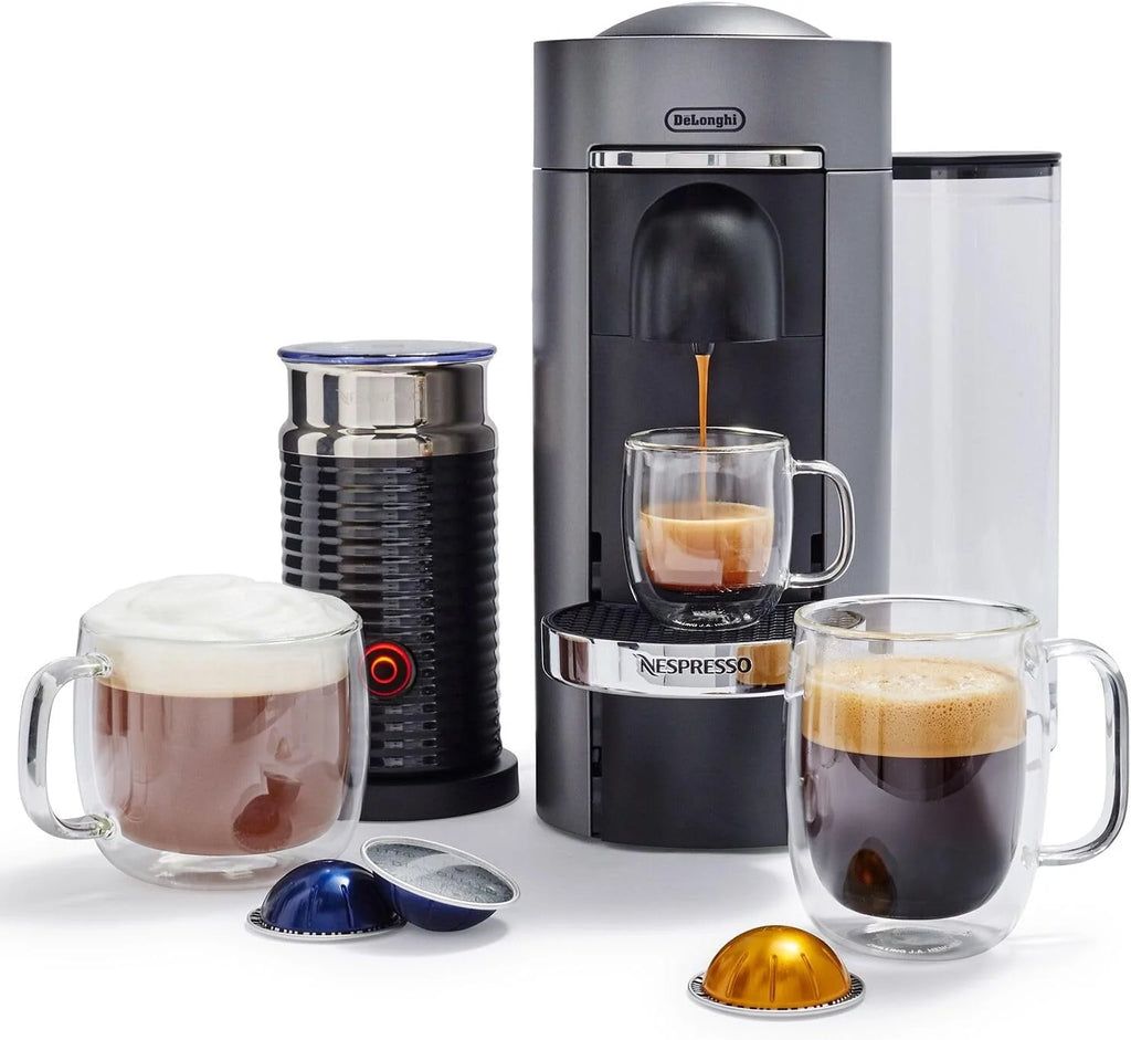 Nespresso Vertuo Plus Coffee and Espresso Machine by De'Longhi with Aeroccino, Black Matte Q254