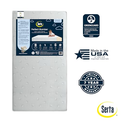 Serta Perfect Slumber Dual Sided Crib and Toddler Mattress Waterproof Hypoallergenic Z38361
