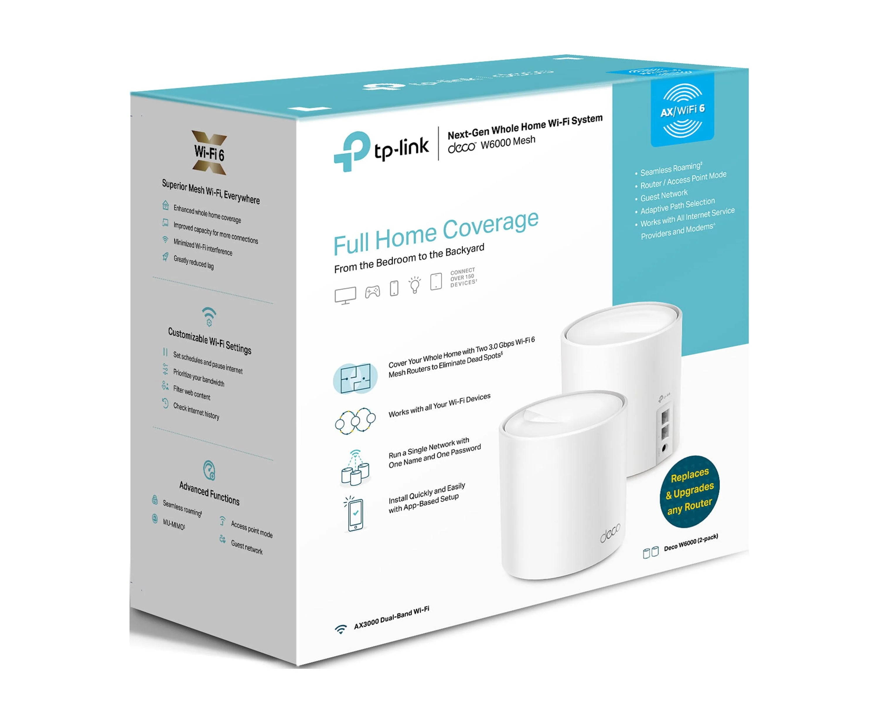 TP-Link Deco W6000 Wi-Fi 6 AX3000 Mesh Router (2-Pack) L537