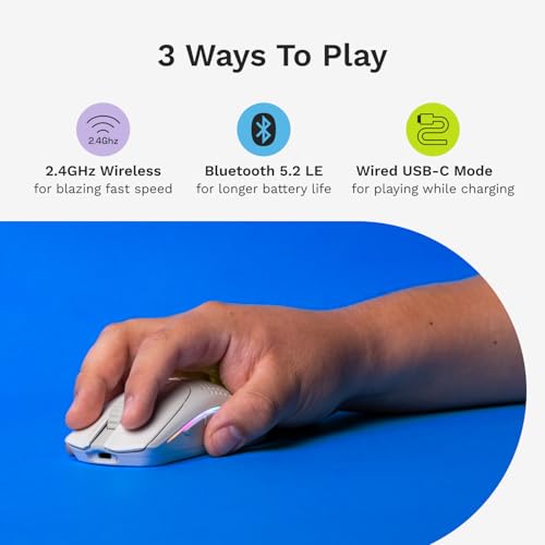 Glorious Gaming Model D 2 Wireless Ergonomic Mouse, 66g, White V612
