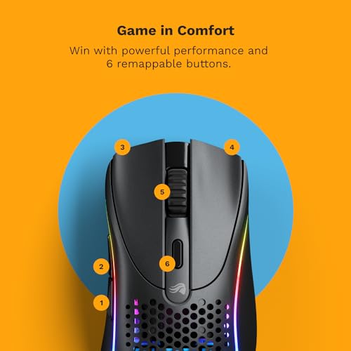 Glorious Gaming Model D 2 Wireless Ergonomic Mouse, 66g, White V612