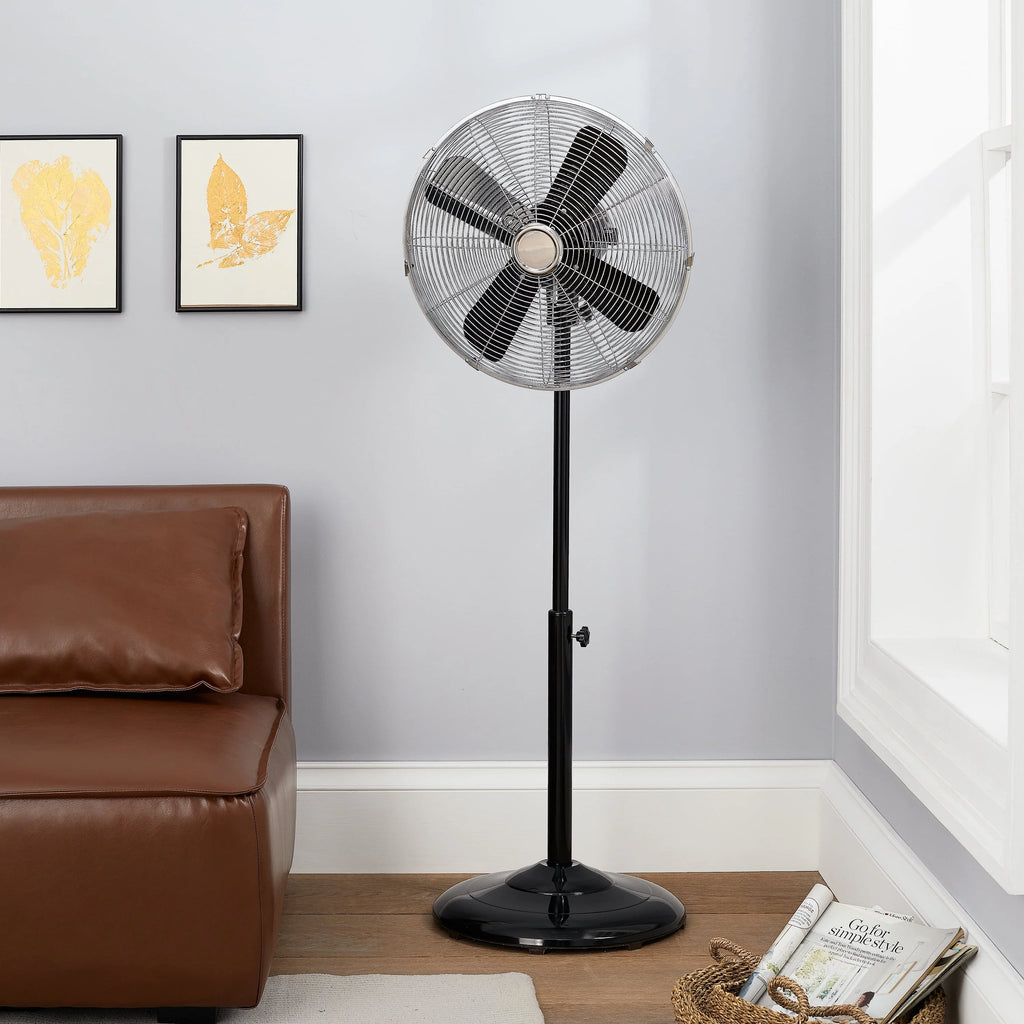 Better Homes & Gardens 16 inch Adjustable Oscillating Metal Stand Fan, Red O2097