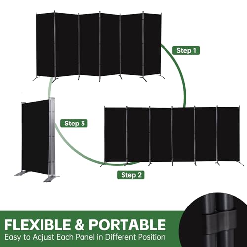 Room Divider Folding Privacy Screens, 3 Panel Portable Partition Q514484