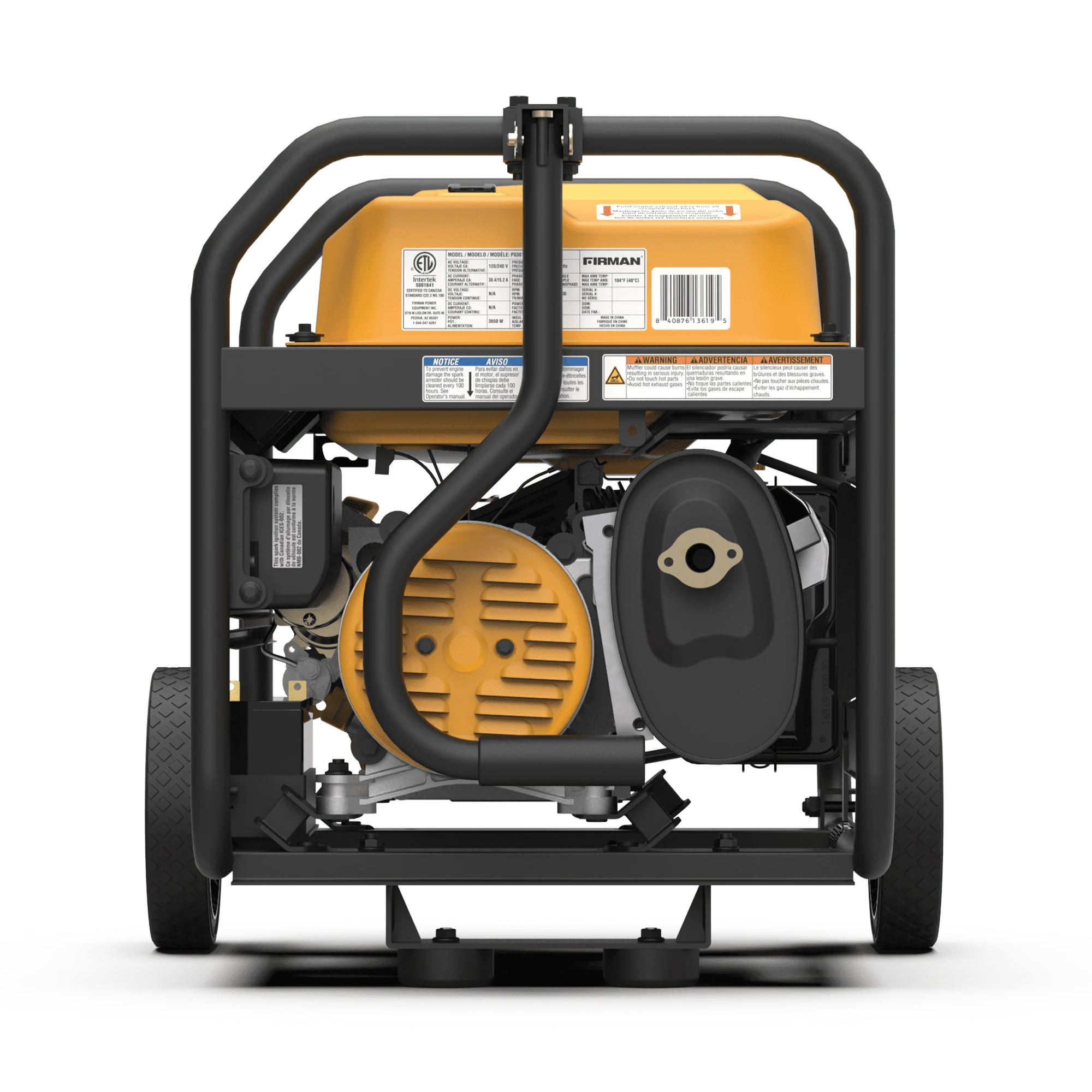 FIRMAN P03619 4550/3650 Watt Remote Start Gas Portable Generator with Wheel Kit K98333