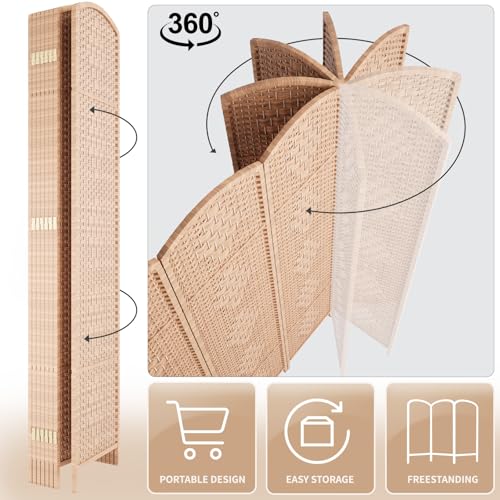 Rose Home Fashion 6 ft Tall Room Divider 4 Panel Folding Privacy Screen, Dark Coffee C8634