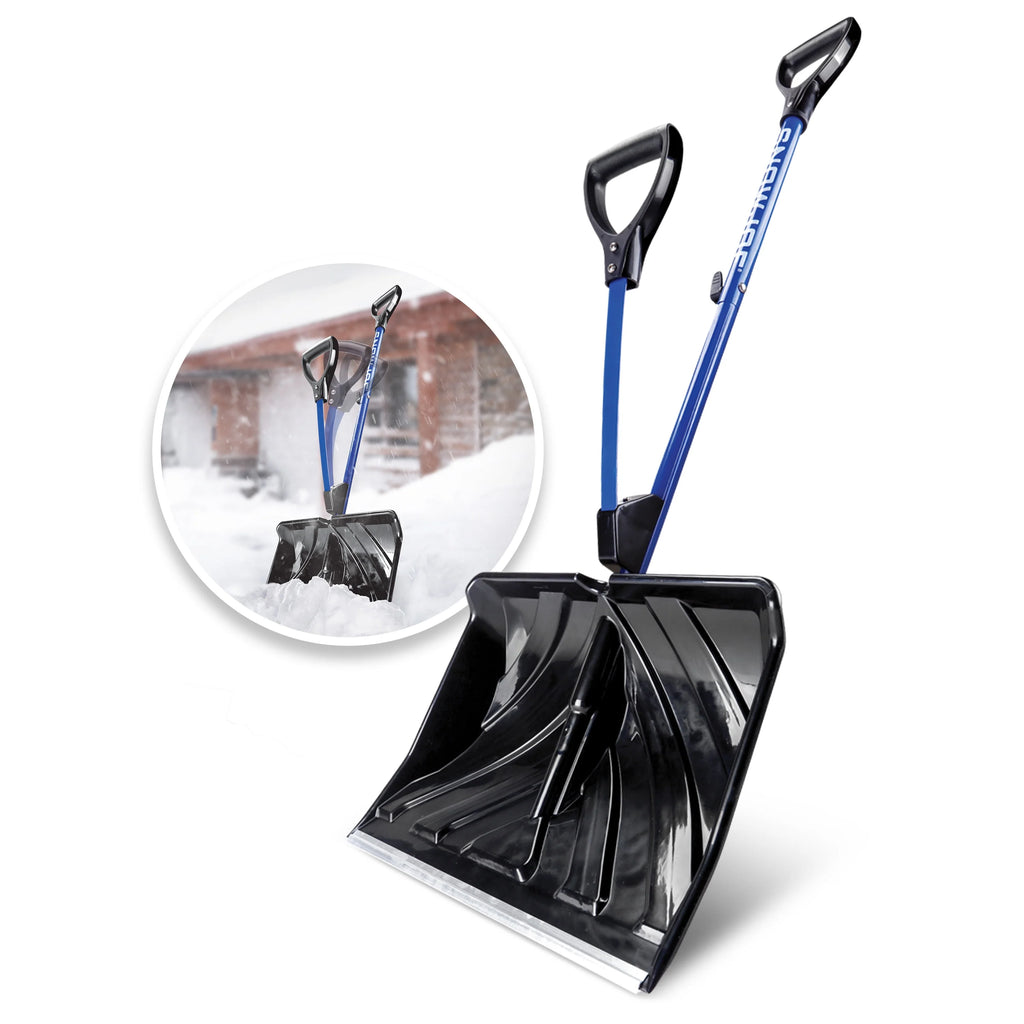 Snow Joe Shovelution Strain-Reducing Snow Shovel, 18-Inch Poly Blade L7115