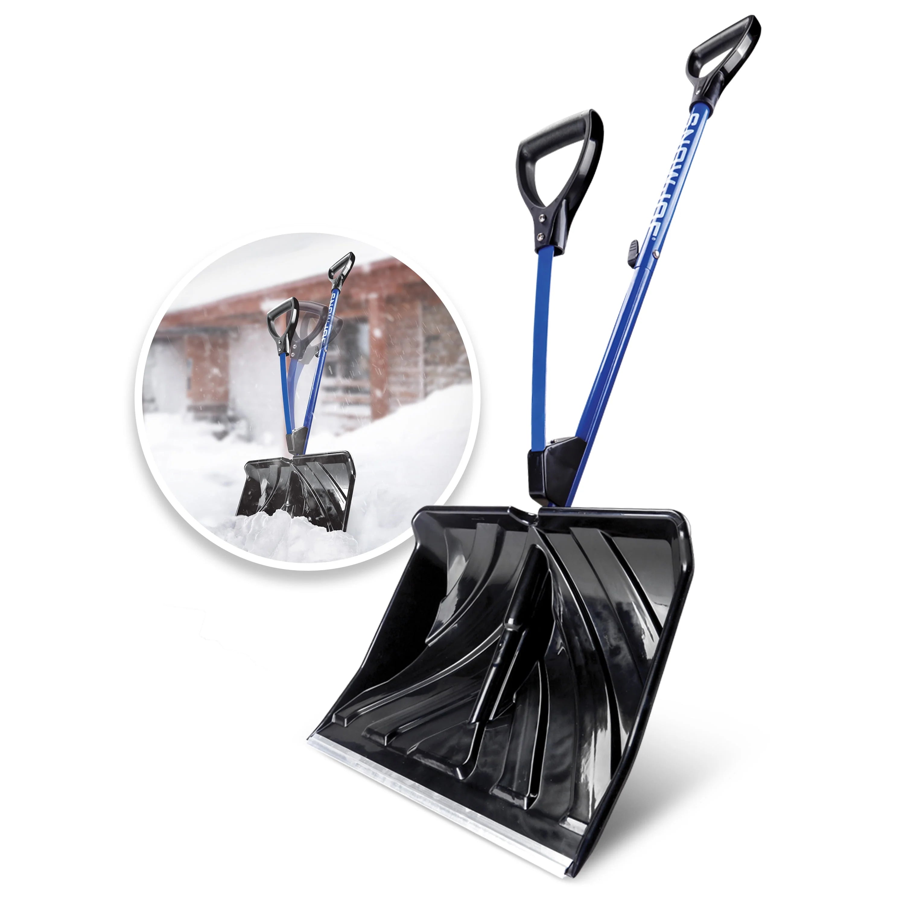 Snow Joe Shovelution Strain-Reducing Snow Shovel, 18-Inch Poly Blade L7115