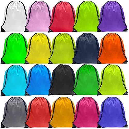 GoodtoU 40 Pack Drawstring Backpacks Waterproof Nylon Cinch Bags for School Gym N792
