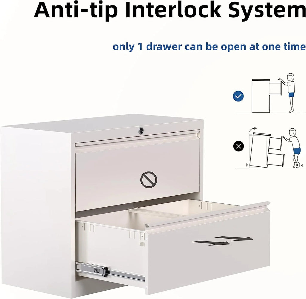 SUPEER 4 Drawer File Cabinet with Lock, Metal Vertical Storage, Black E499
