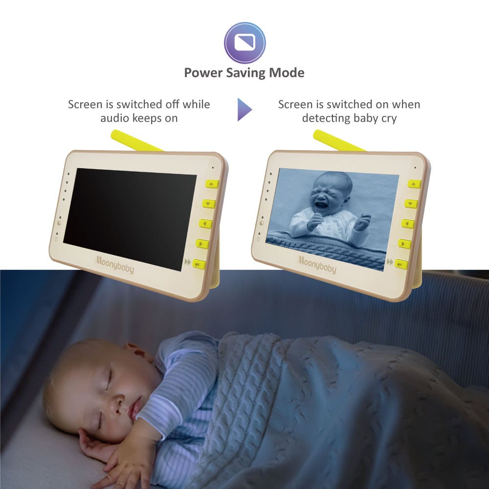 Moonybaby Split 55 Baby Monitor with 2 Cameras, Split Screen, No WiFi, Pan Tilt, 4.3" Monitor T680139