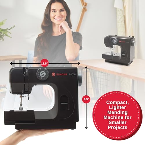 SINGER M1000 Mending Machine, Compact Portable with 32 Stitch Applications, Black L8310