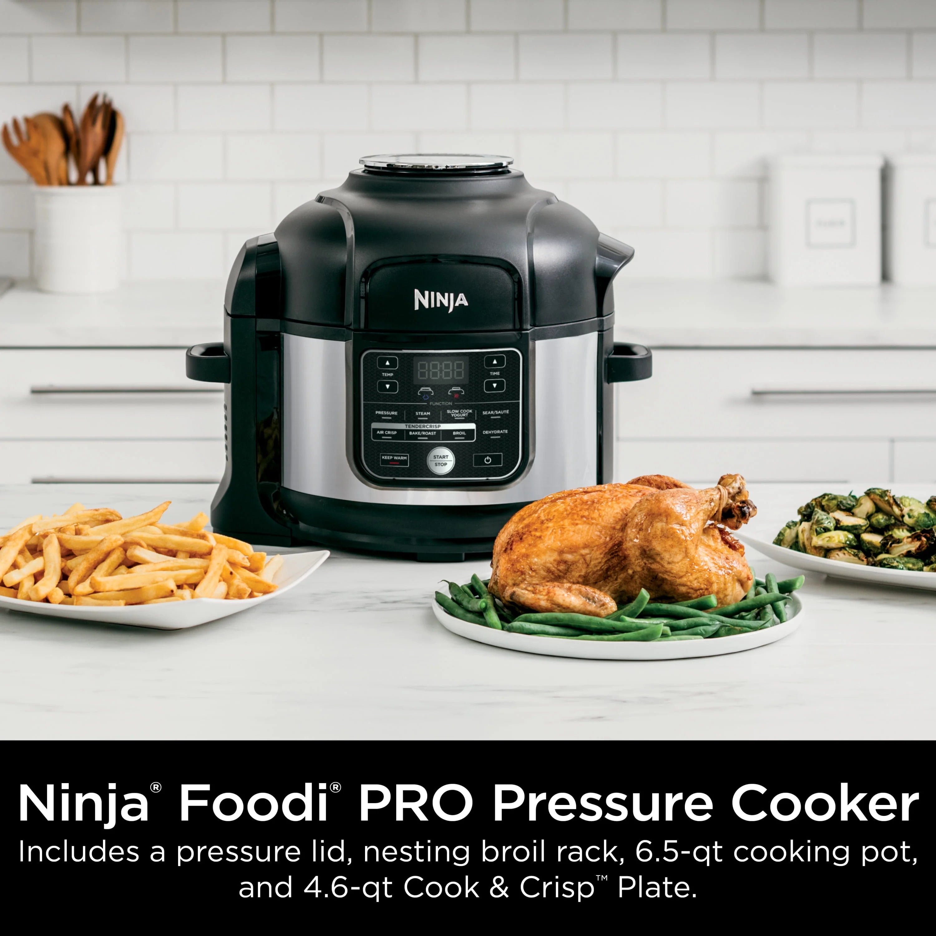 Ninja Foodi 10-in-1 6.5-Quart Pro Pressure Cooker Air Fryer Multicooker, Stainless T600