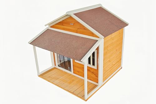 Wooden Dog House for Small to Medium Dogs, Weatherproof, Brown B951