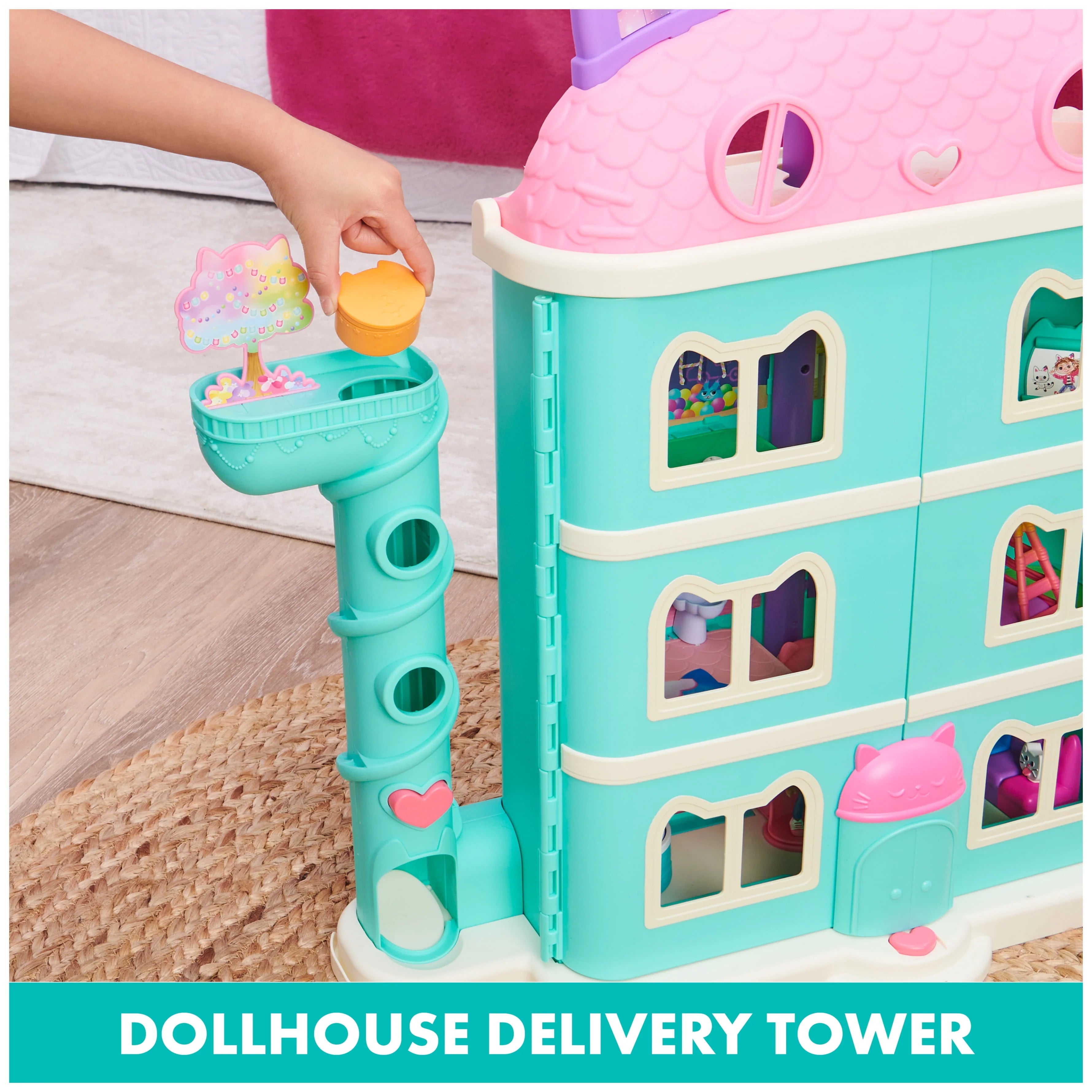 Gabby's Dollhouse Purrfect 2-Foot Tall Playset with Sounds, 15 Pieces C973894