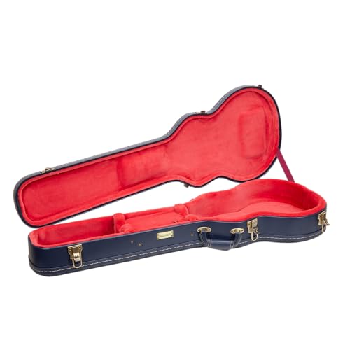 Crossrock Relief Series 335 Guitar Case for ES-335 & Semi-Hollow Electric Guitars, Carved Smoke Blue Finish S516