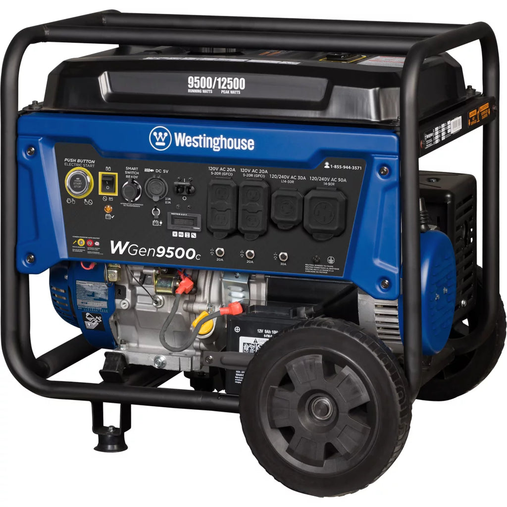 Westinghouse 12,500 Peak Watt Dual Fuel Portable Generator, Gas/Propane Y811
