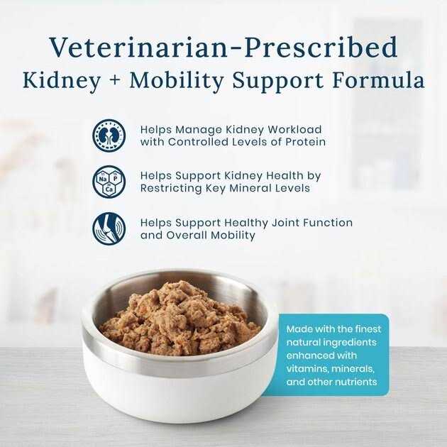 Blue Buffalo Natural Veterinary Diet K+M Kidney + Mobility Support Canned Cat Food, 5.5-oz, Case of 24 W490