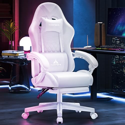 Ergonomic Gaming Chair with Massage, Footrest and Lumbar Support, Black U920785
