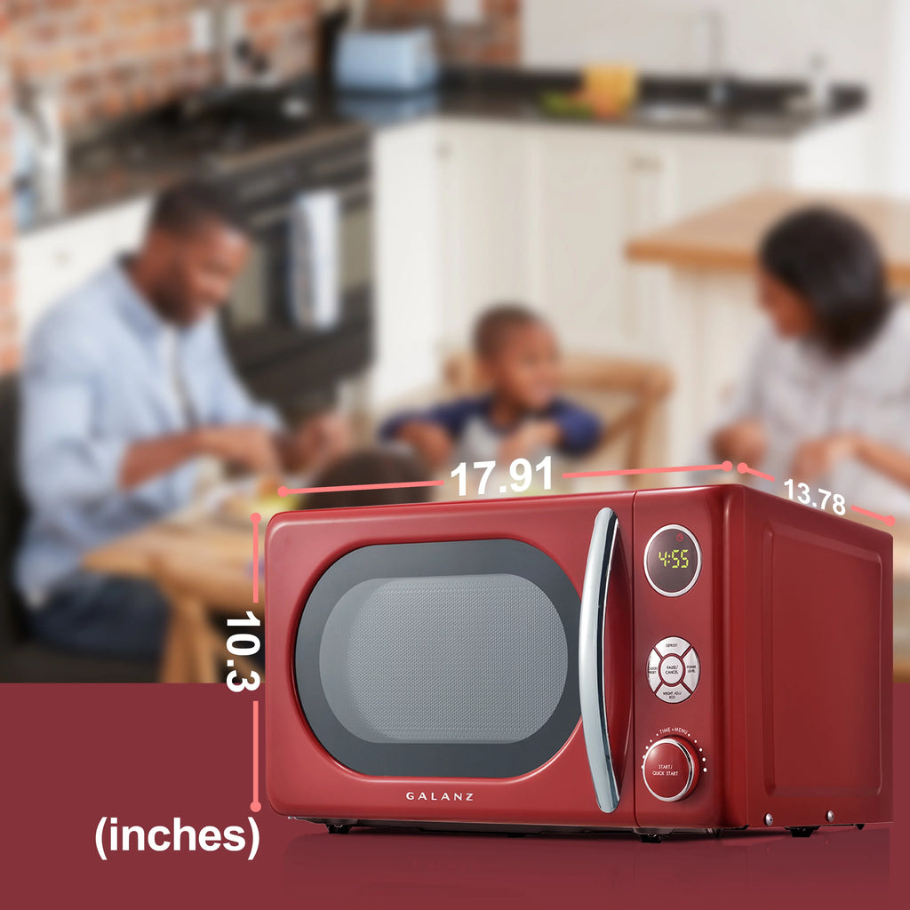 Galanz 0.7 Cu ft Retro Countertop Microwave Oven, 700W, Blue L502