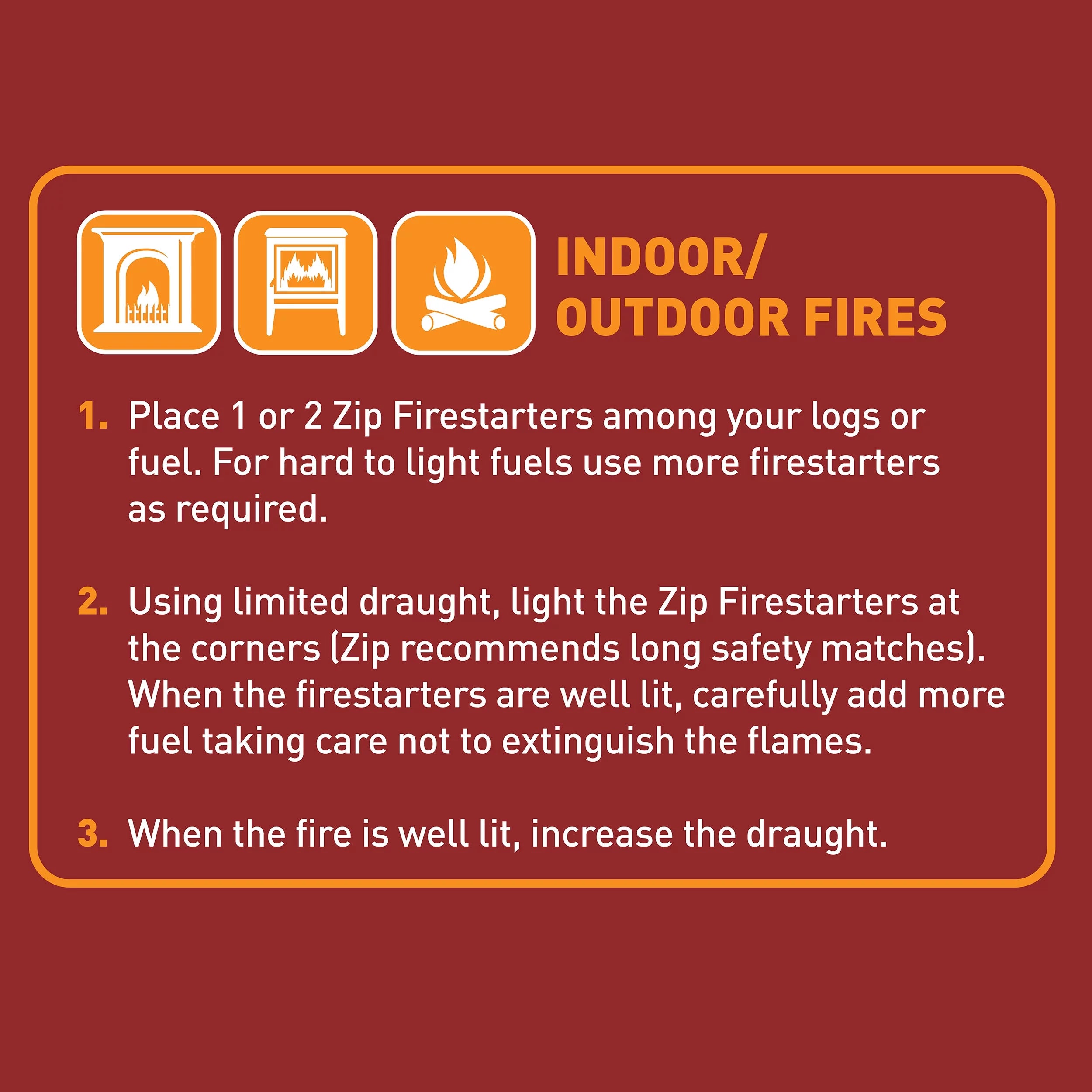 Zip Firestarters 12 Pack for Wood or Charcoal U543148