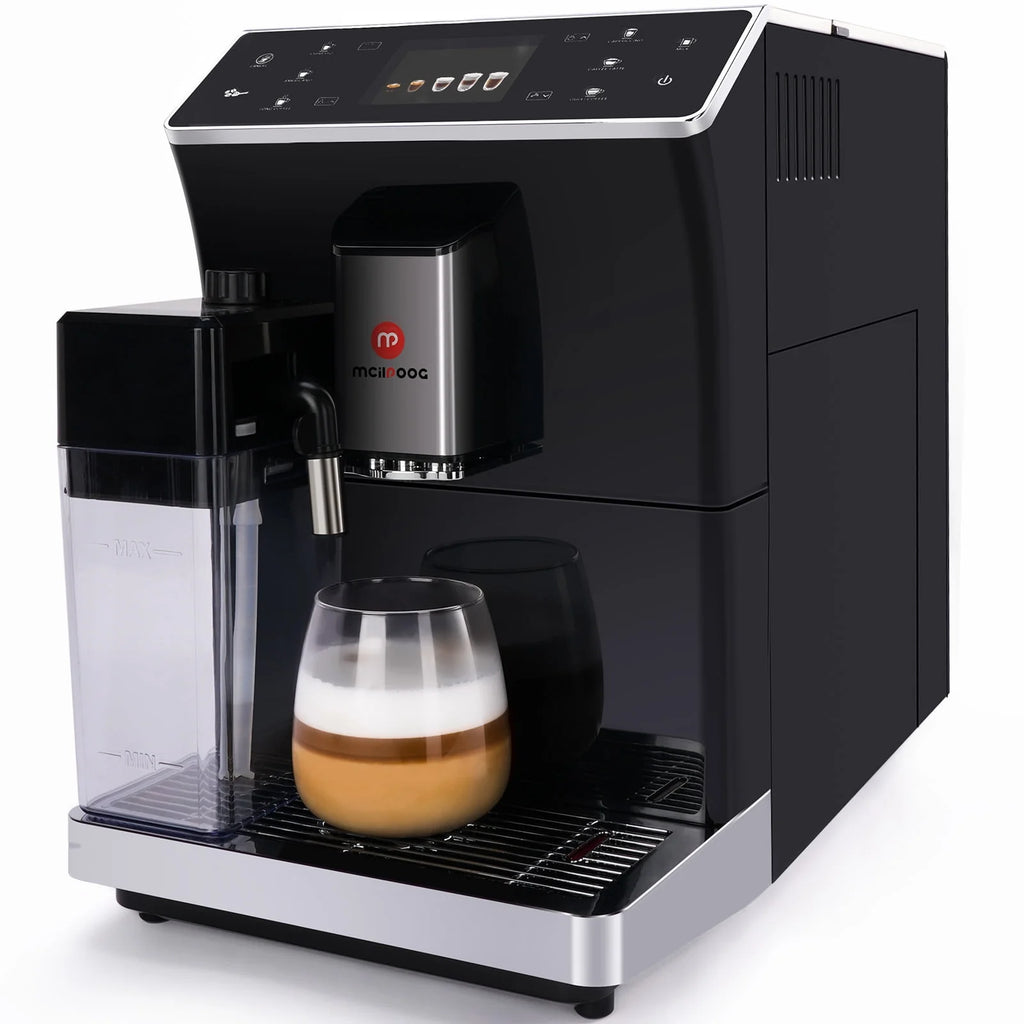 Mcilpoog Super Automatic Espresso Coffee Machine with Grinder and Milk Frother G74492