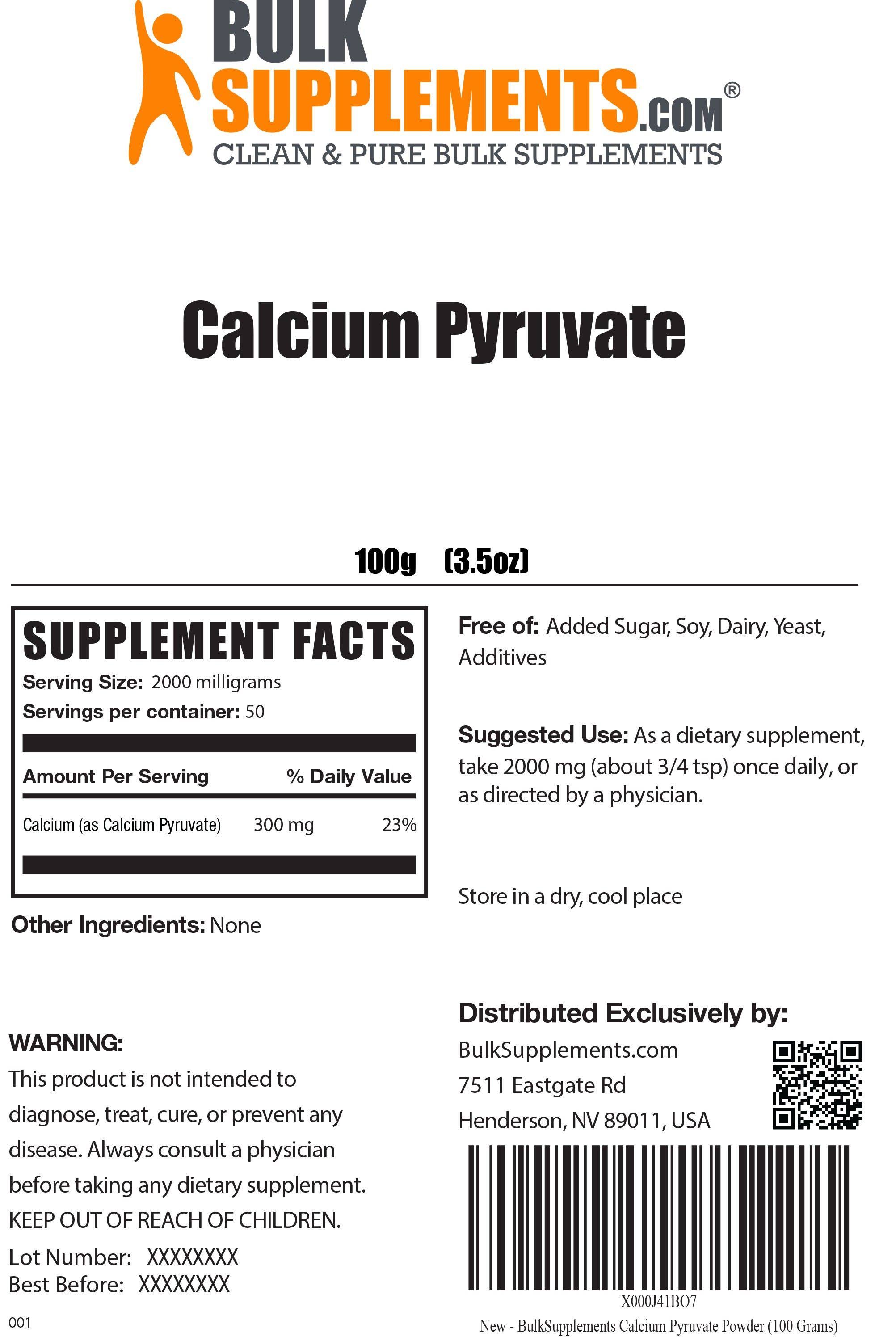Calcium Pyruvate Powder by BulkSupplements (5 kg) X76562
