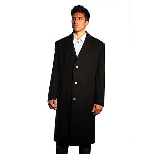 Men's Jean-Paul Germain Classic-Fit Wool-Blend Top Coat, Black E567