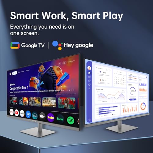 32 Inch 4K Smart Monitor with Google TV, Dolby Audio, HDR, KVM, USB-C 65W PD C7046