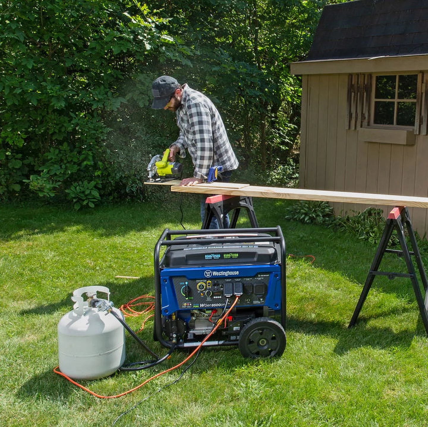 Westinghouse 12,500 Peak Watt Dual Fuel Portable Generator, Gas/Propane Y811