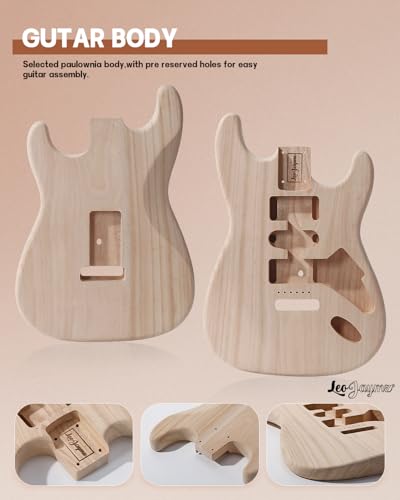 Leo Jaymz DIY Single Cut Electric Guitar Kit Mahogany Rosewood B148