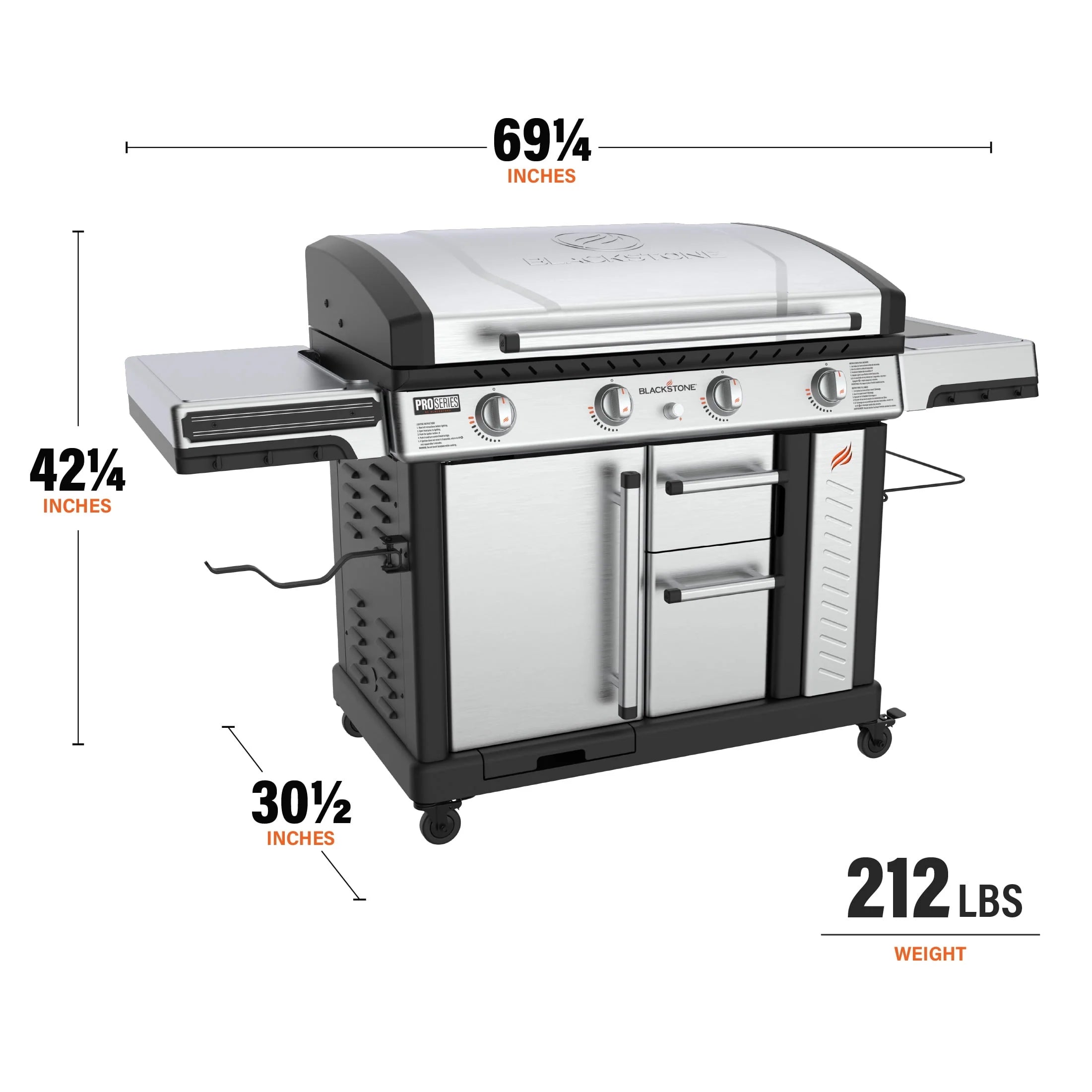 Blackstone ProSeries 4-Burner 36 Propane Griddle with Stainless Steel Cabinet J141808
