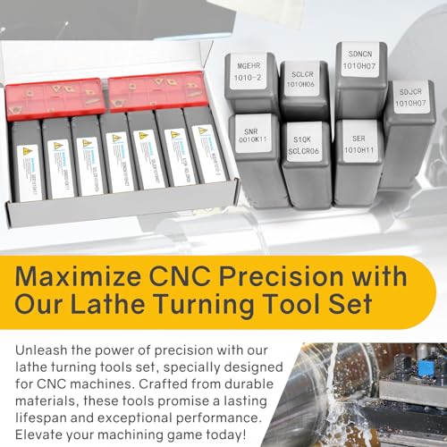 Indexable Lathe Turning Tool 21Pcs Kit 3/8'' 10mm Shank with Carbide Inserts Z5376