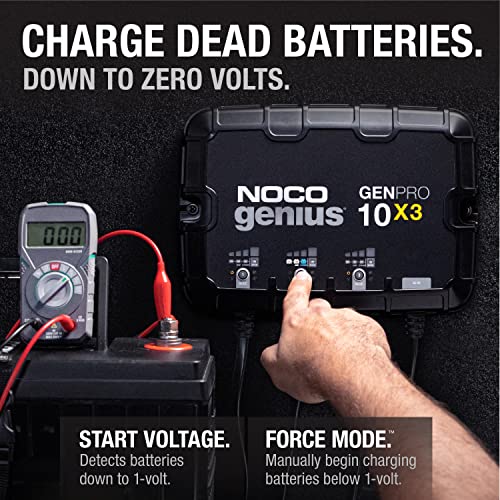 NOCO Genius GENPRO10X3 3-Bank 30A Onboard Battery Charger 12V Waterproof Marine M642972